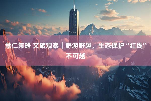慧仁策略 文旅观察｜野游野趣，生态保护“红线”不可越